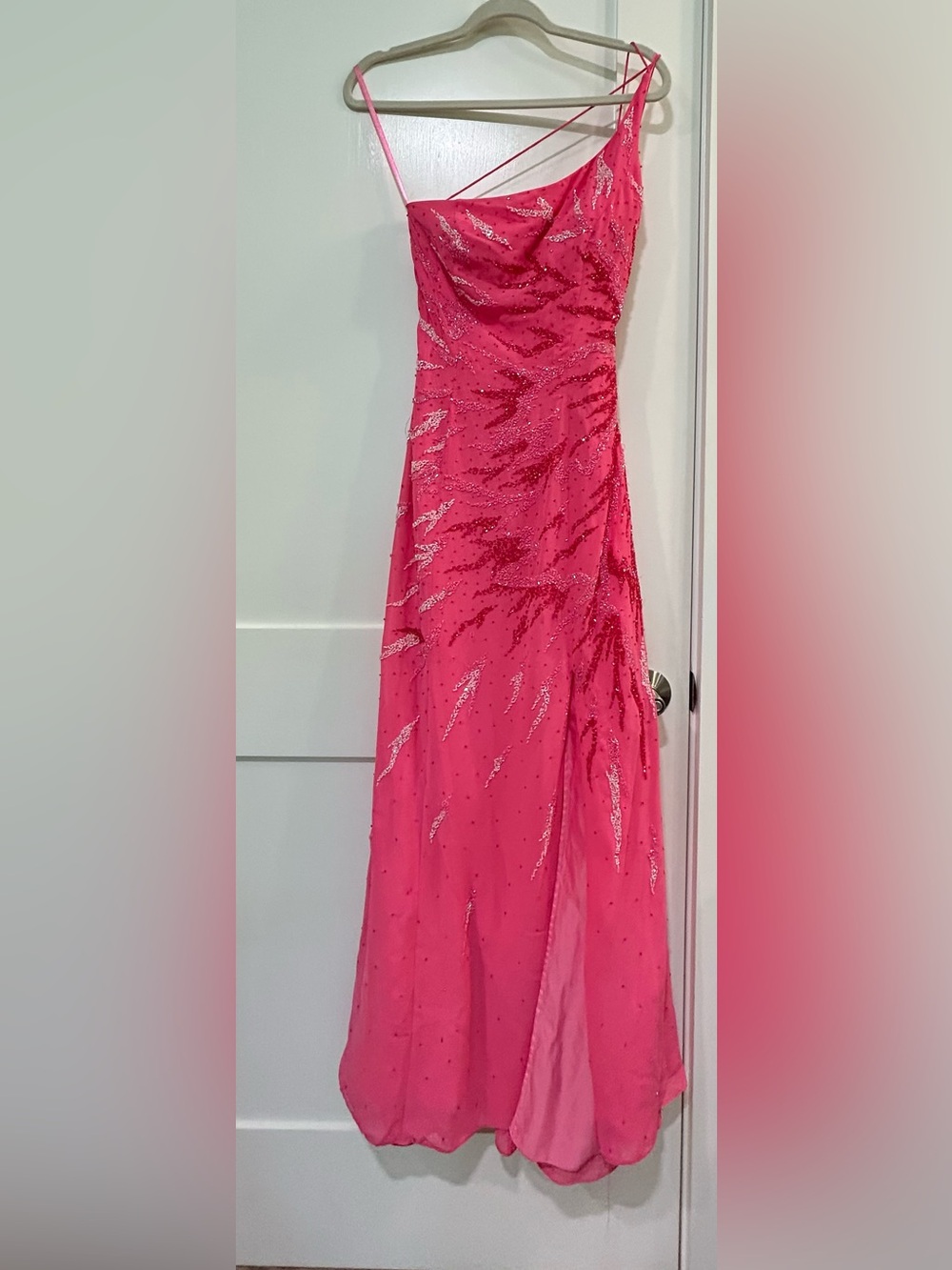 Joli Prom Pink Embellished Formal Gown — Size 8